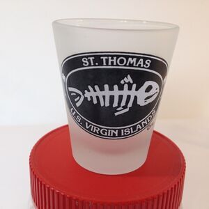 Vintage St. Thomas US Virgin Islands Souvenir Smoked Shot Glass
